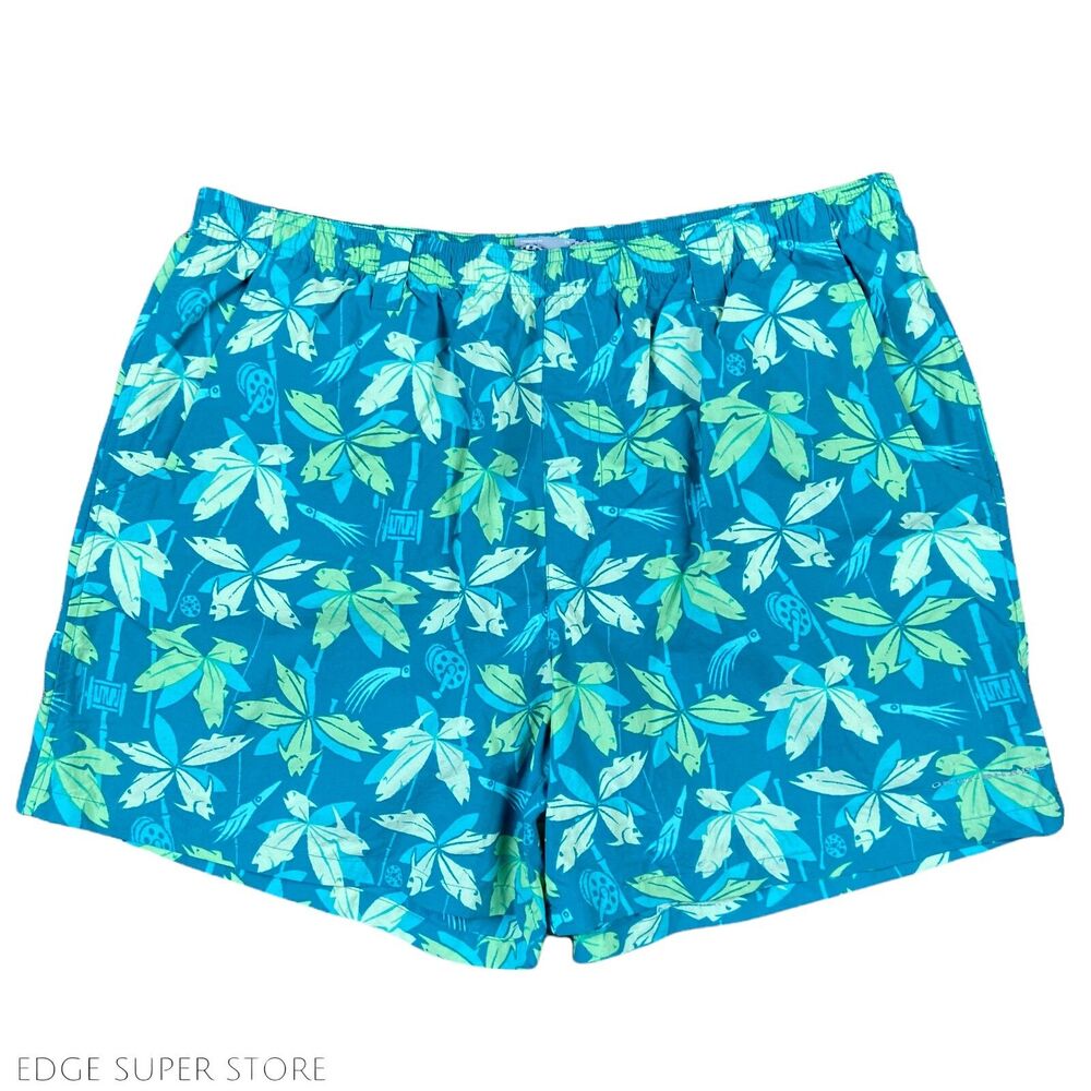Columbia Teal Blue Green Swim Trunks Surf Board Pool Trunks Shorts Size XLarge
